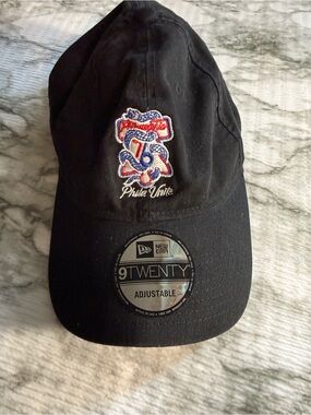 New Era NBA Philadelphia 76ers Sixers Black Hat Cap Phila Unite Logo Adjustable